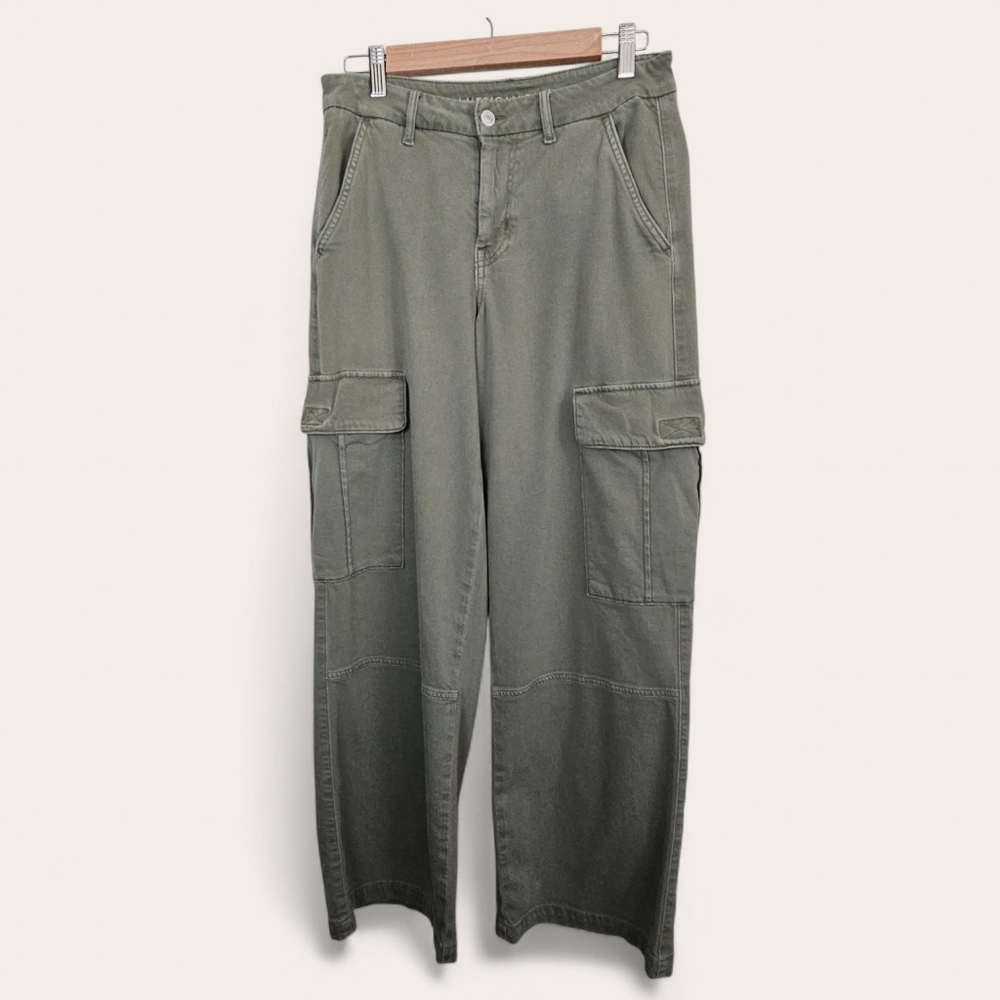 American Eagle Olive Green Wide Leg Cargo Pants Women's Size 6